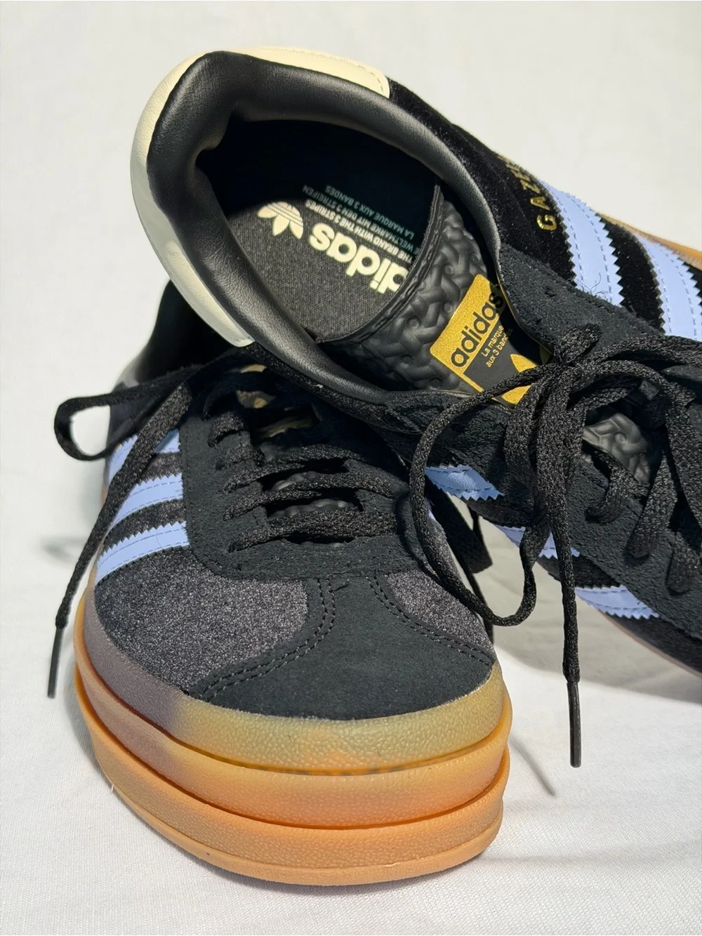 Adidas Gazelle Bold Triple Stack Black Velvet Purple Platform Girls 4.5 Y/W6 NWT